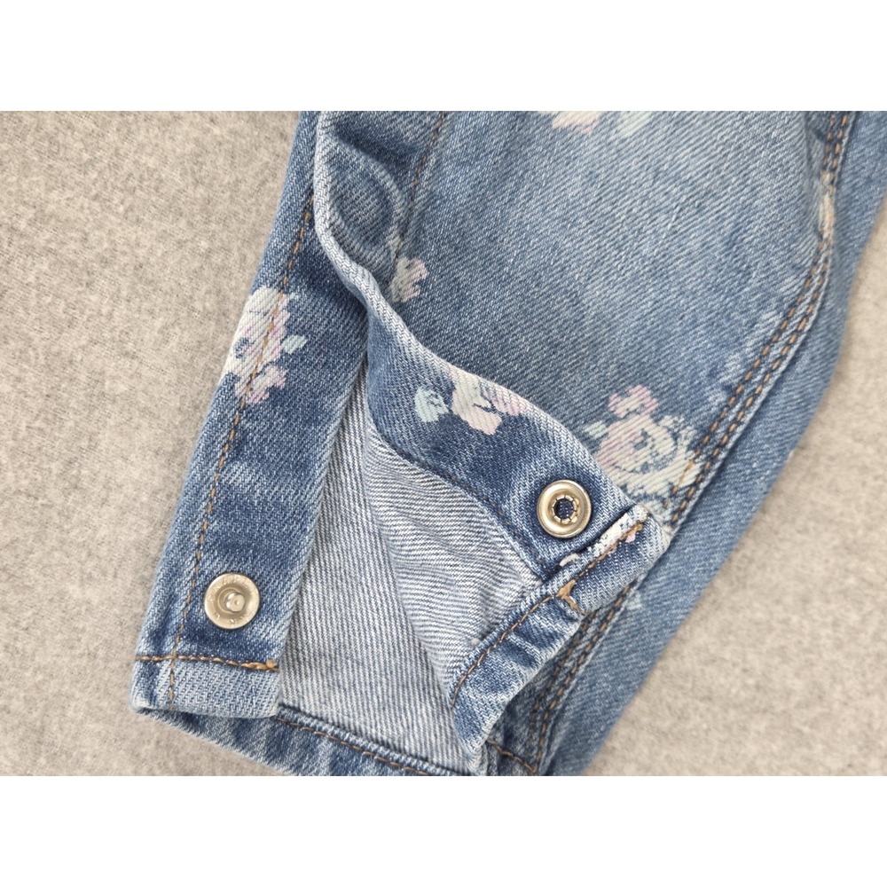 Oshkosh B'Gosh Denim Blue Floral Roses Overalls Baby Girls 18 Months Vestpak - Picture 4 of 12
